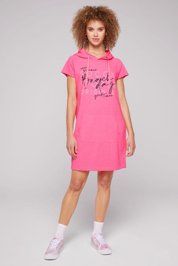 Hoodie-Kleid mit Label Print