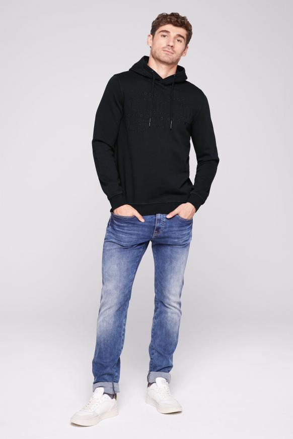 Hoodie mit tonigen Logo-Stickereien