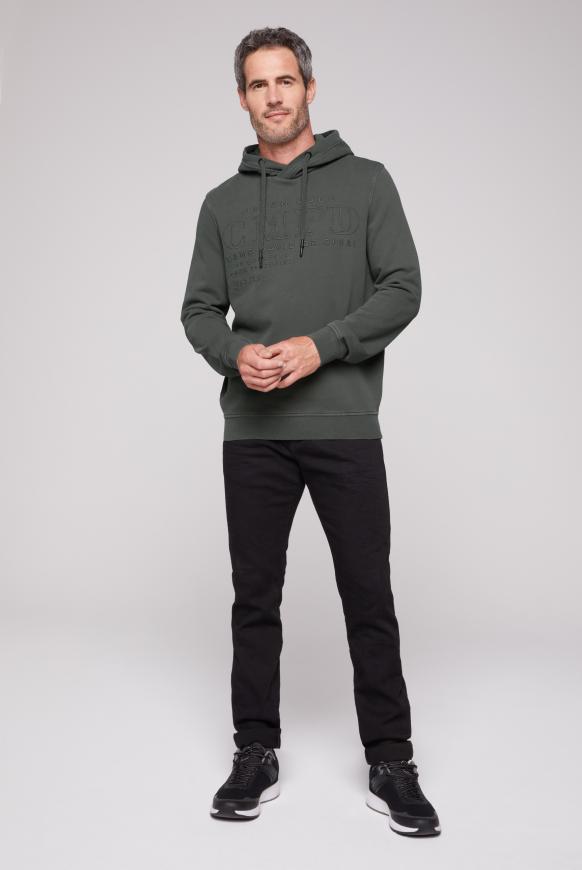 Hoodie mit tonigen Logo-Stickereien