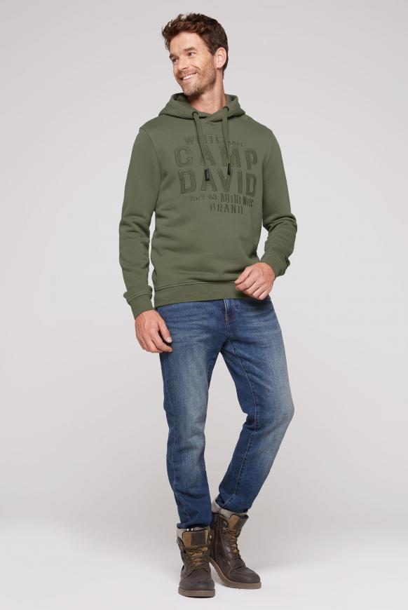 Hoodie mit toniger Logo-Stickerei