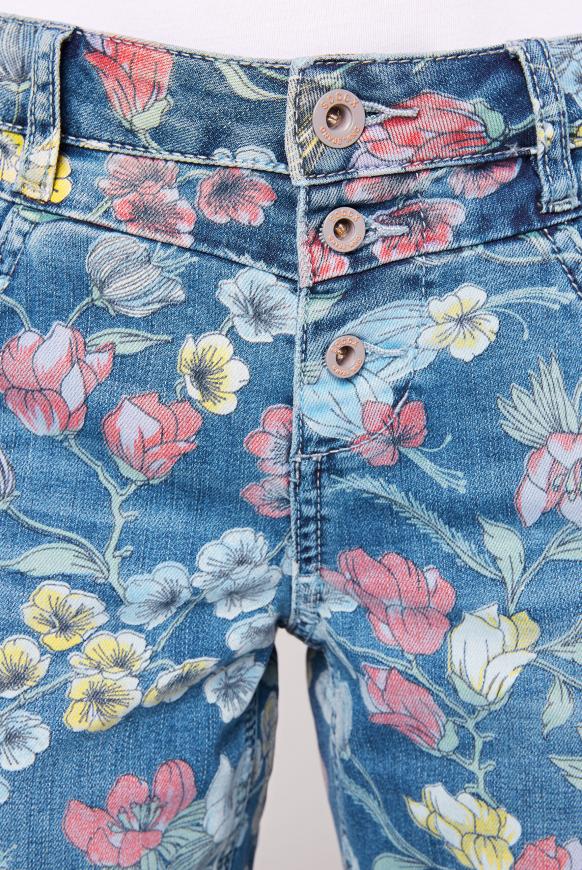 Jeans MI:RA mit Knopfleiste und Flower Print