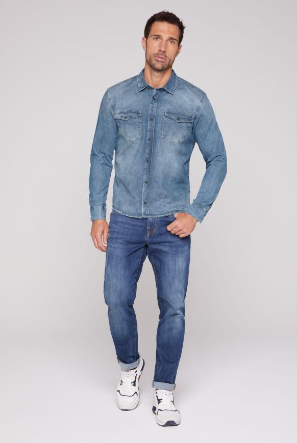 CAMP DAVID & SOCCX | Jeanshemd mit Klappentaschen medium blue used