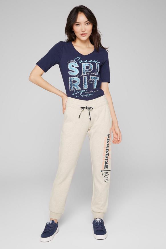 Jogginghose mit Doppelkordel und Print