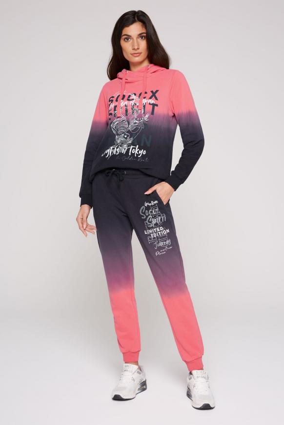 Jogginghose mit Farbverlauf und Logo Prints
