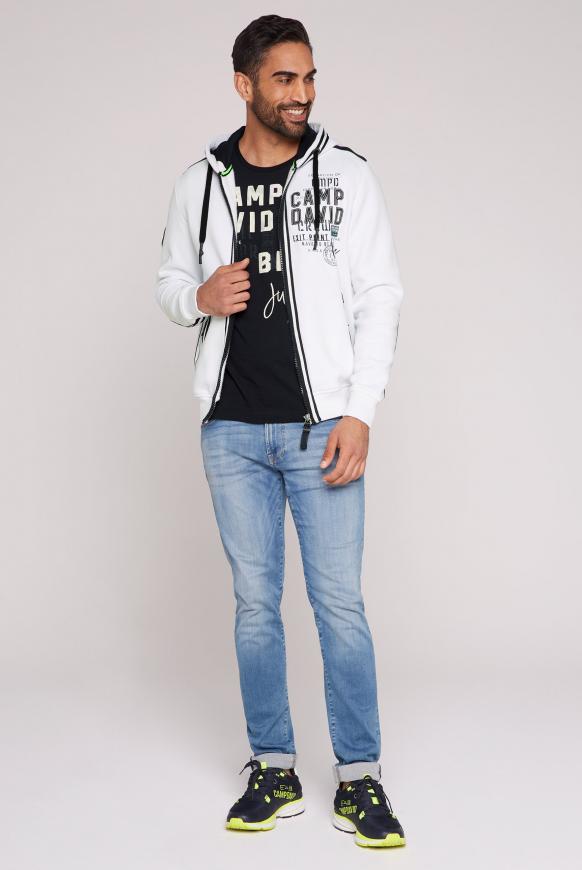 Kapuzensweatjacke mit Tapes und Artworks