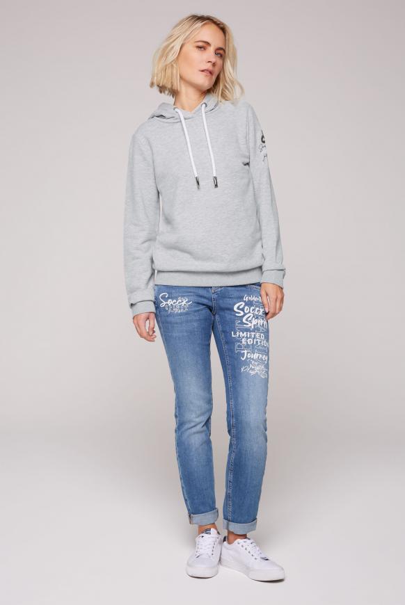 Kapuzensweatshirt mit Ärmel-Artwork
