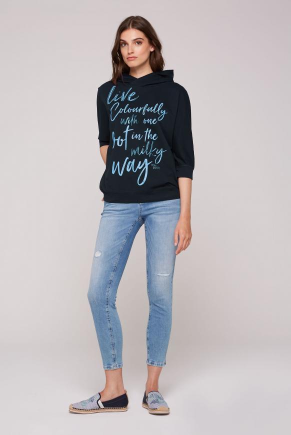 Kapuzensweatshirt mit kurzen Ärmeln