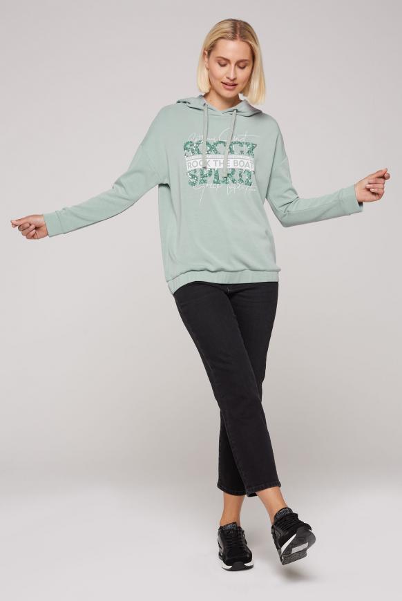 Kapuzensweatshirt mit Pailletten-Artwork