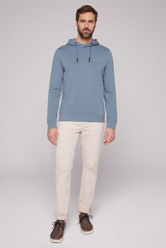 Kapuzensweatshirt mit toniger Stickerei