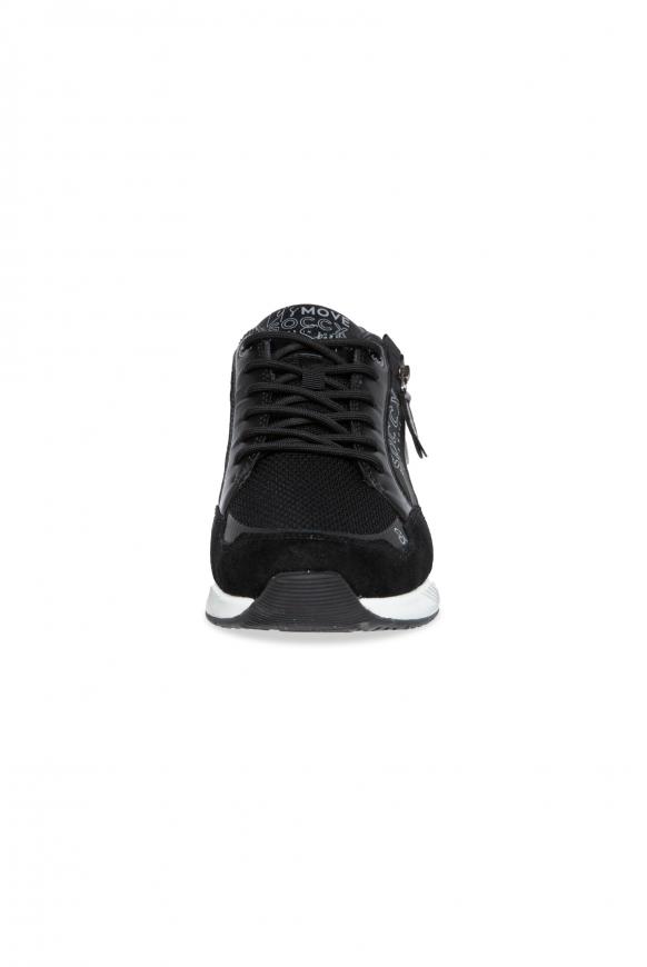 Keil-Sneaker im Materialmix mit Artworks