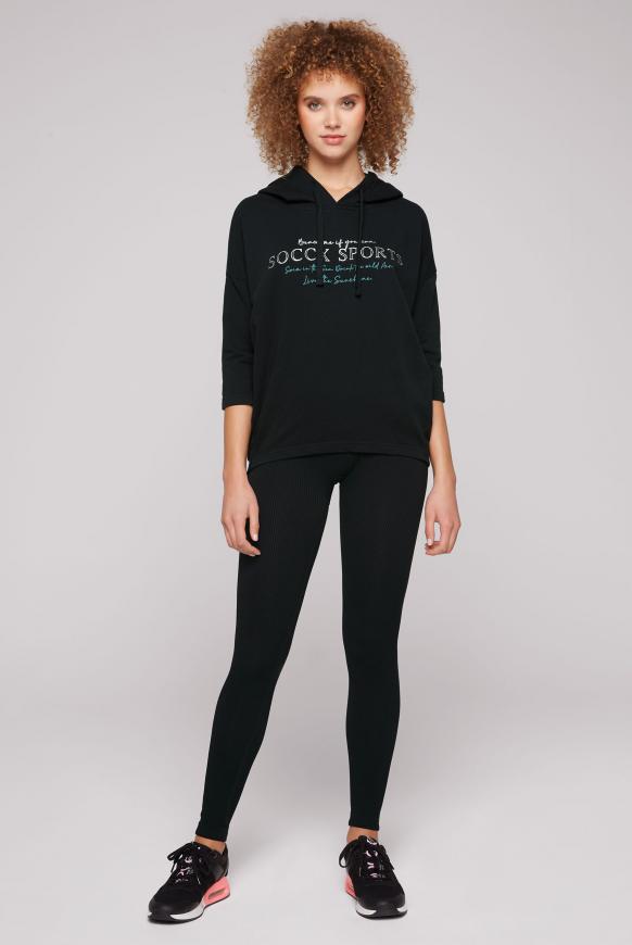 Kurzärmliges Kapuzensweatshirt mit Print