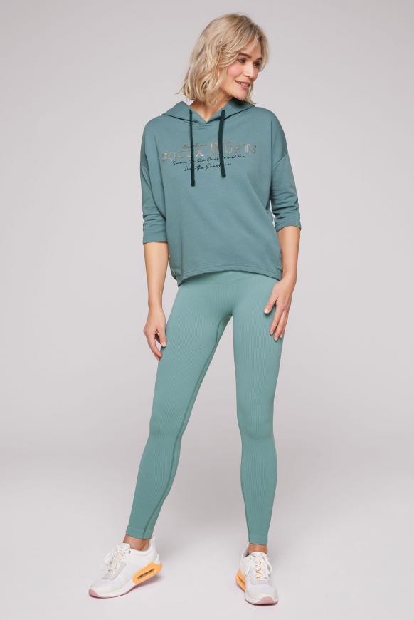 Kurzärmliges Kapuzensweatshirt mit Print