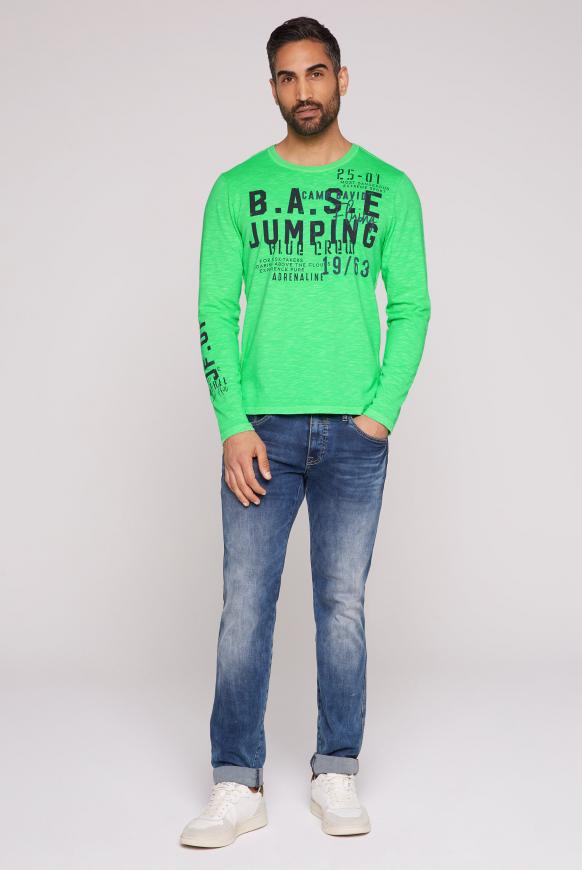 Langarmshirt mit Layering am Halsausschnitt