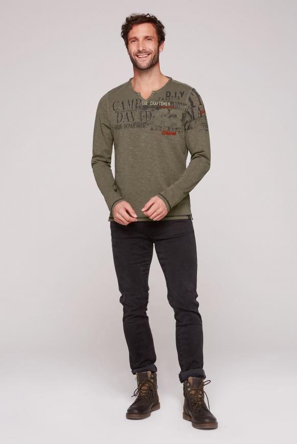 Langarmshirt mit Pikee-Einsatz