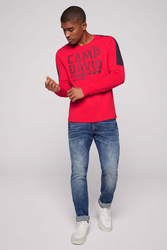 red CAMP & Langarmshirt DAVID | SOCCX mit mission Schulter-Artwork