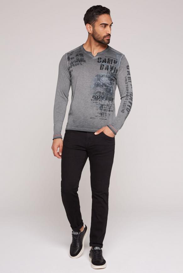Langarmshirt Oil Dyed mit Photoprint