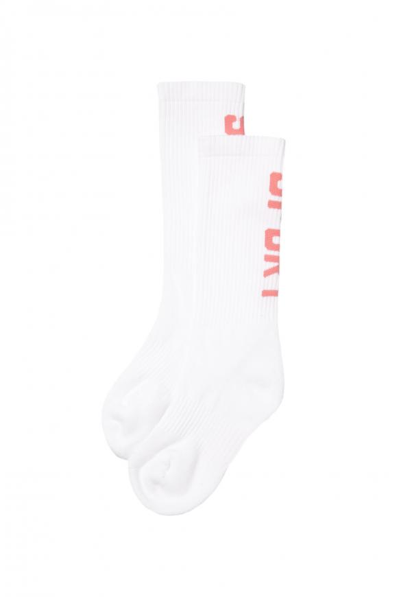 Lange Sportsocken mit Logo, 2 Paar