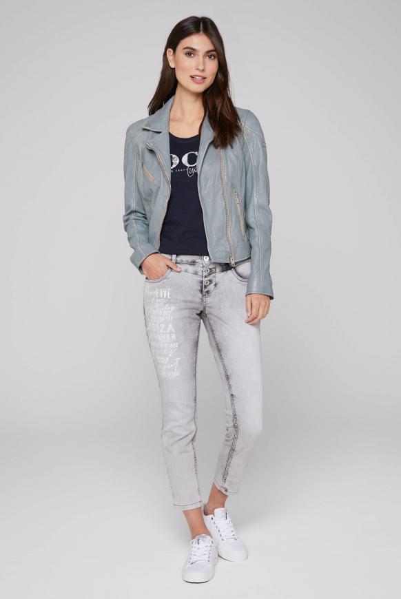 Lederjacke im Biker-Stil