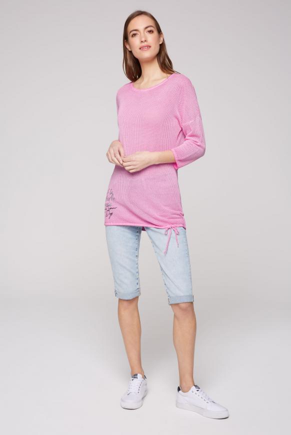 Mesh-Pullover mit Rücken-Artwork