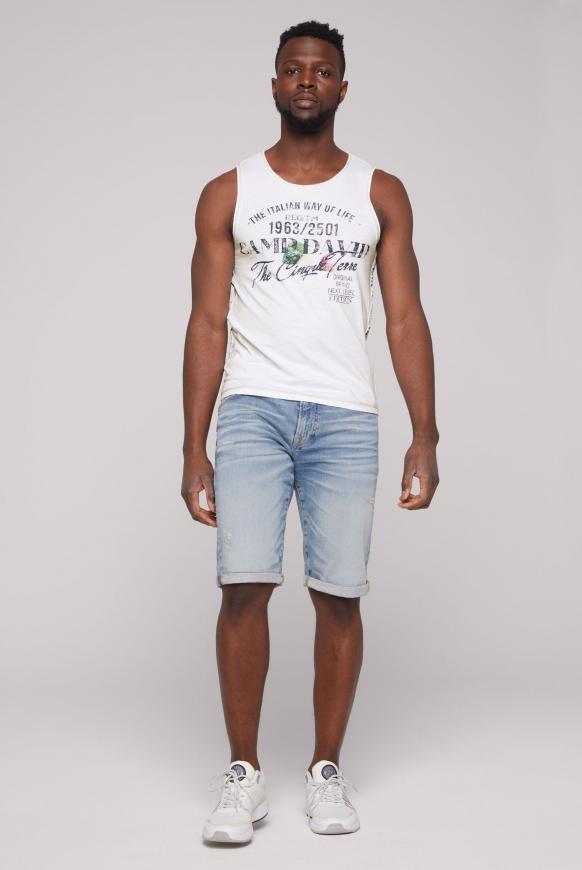 Muskelshirt mit Print und Seitentape