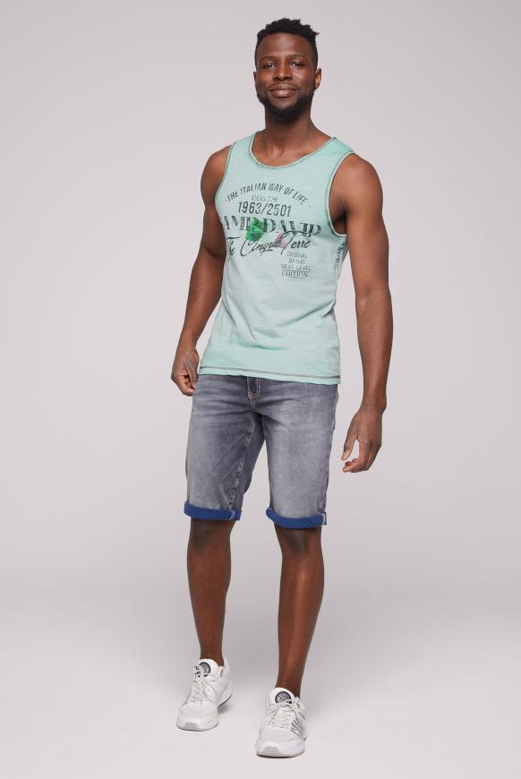 Muskelshirt mit Print und Seitentape