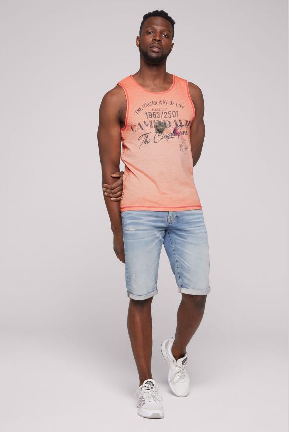 Muskelshirt mit Print und Seitentape