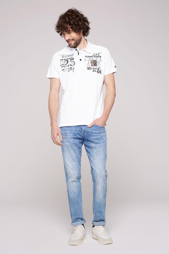 Pikee-Polo mit tonigen Twill-Details
