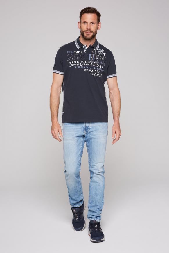 Polo mit Tippings an Kragen und Bündchen