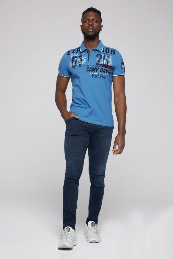 Poloshirt aus Pikee mit Label-Applikationen