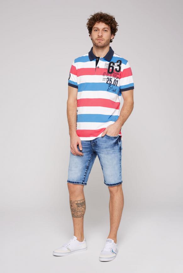 Poloshirt mit farbigen Blockstreifen