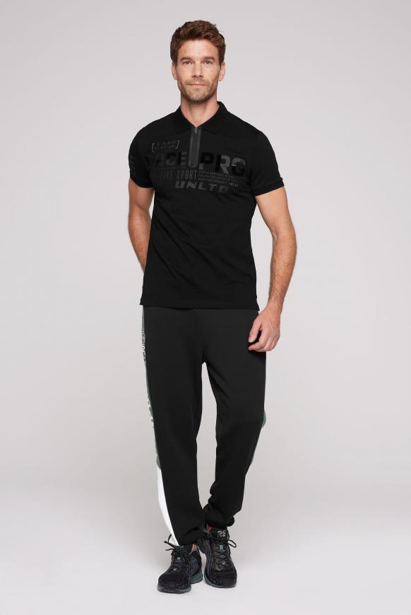 Poloshirt mit Flock- und Folienprints