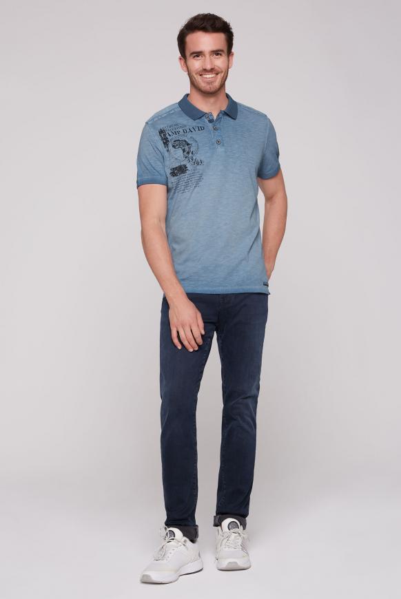 Poloshirt mit Schulter-Patches und Artworks