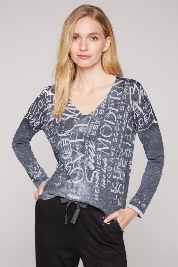 Pullover mit Glitzerstein-Wording