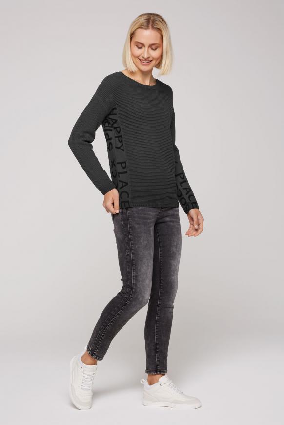 Pullover mit Intarsien-Logo