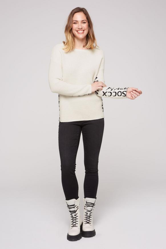 Pullover mit Intarsien-Logo