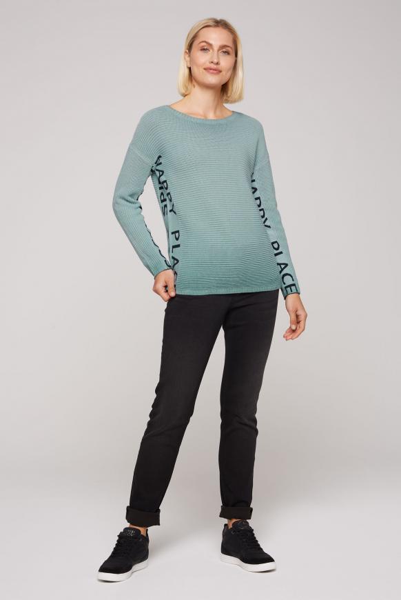 Pullover mit Intarsien-Logo