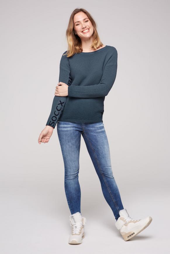 Pullover mit Intarsien-Logo