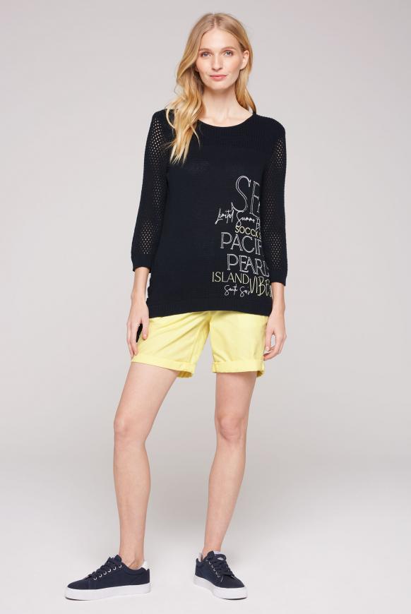 Pullover mit Mesh-Ärmeln und Schnürung