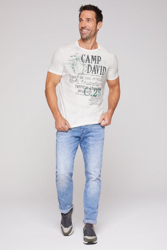 Rundhalsshirt mit beidseitigen Logo Prints