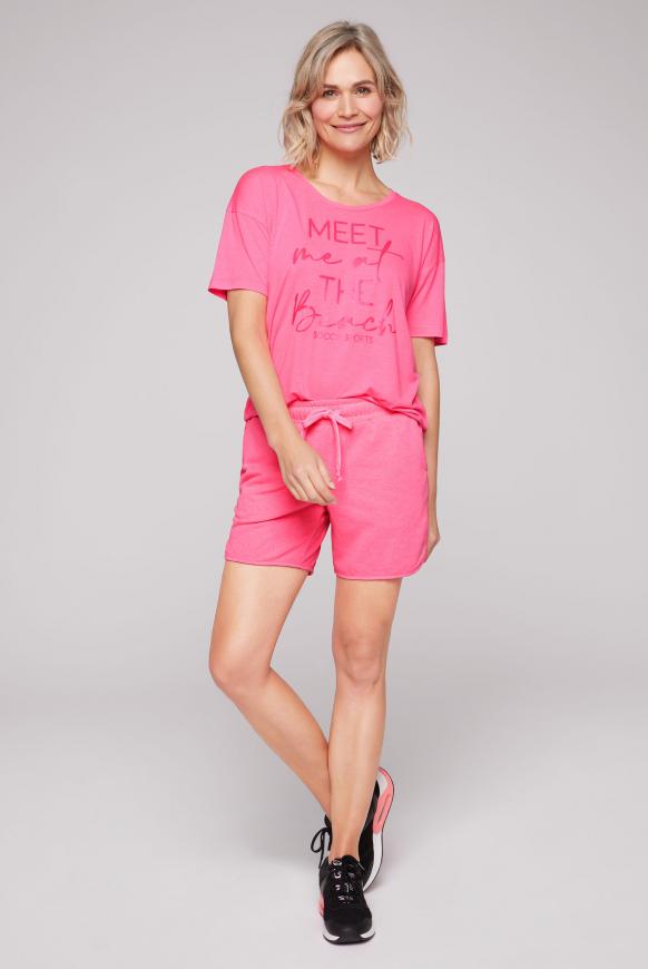 Sport T-Shirt mit tonigem Wording Print