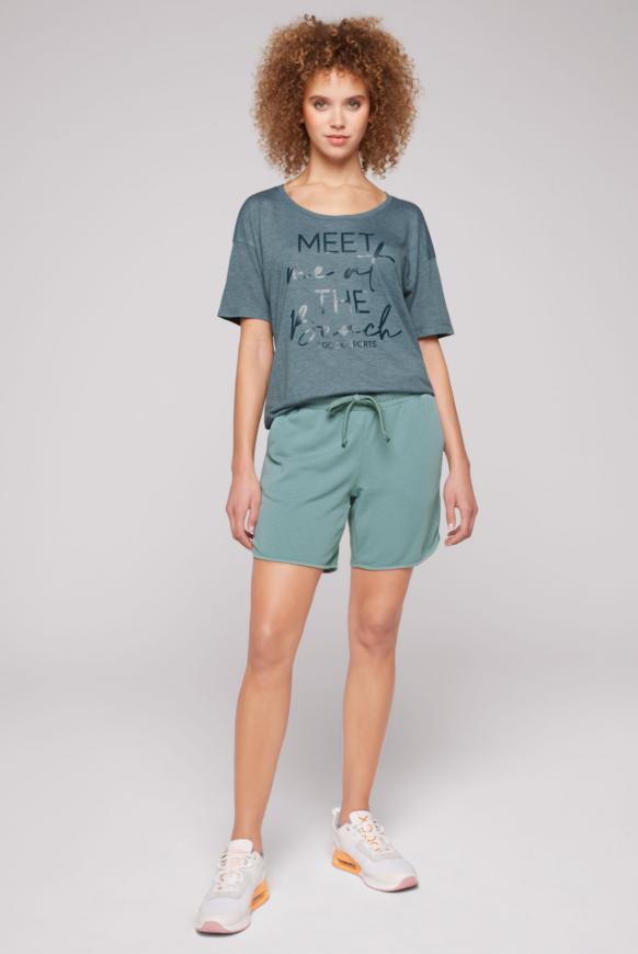 Sport T-Shirt mit tonigem Wording Print