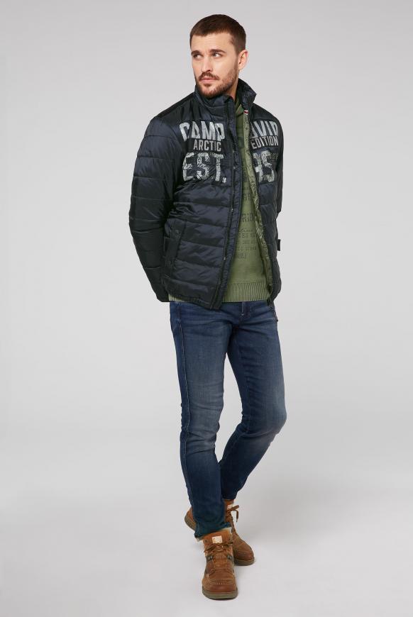 Stepp-Blouson mit Label-Applikationen