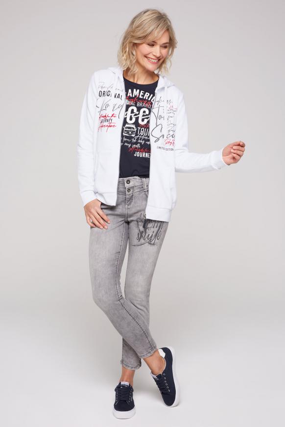 Sweatjacke mit Kapuze und Artwork