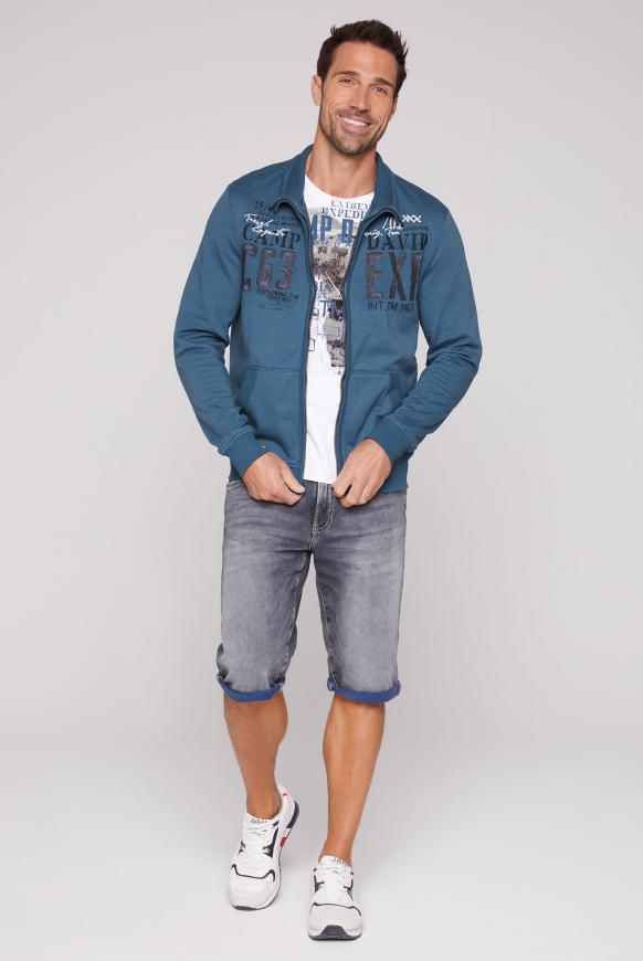 Sweatjacke mit Label-Applikationen