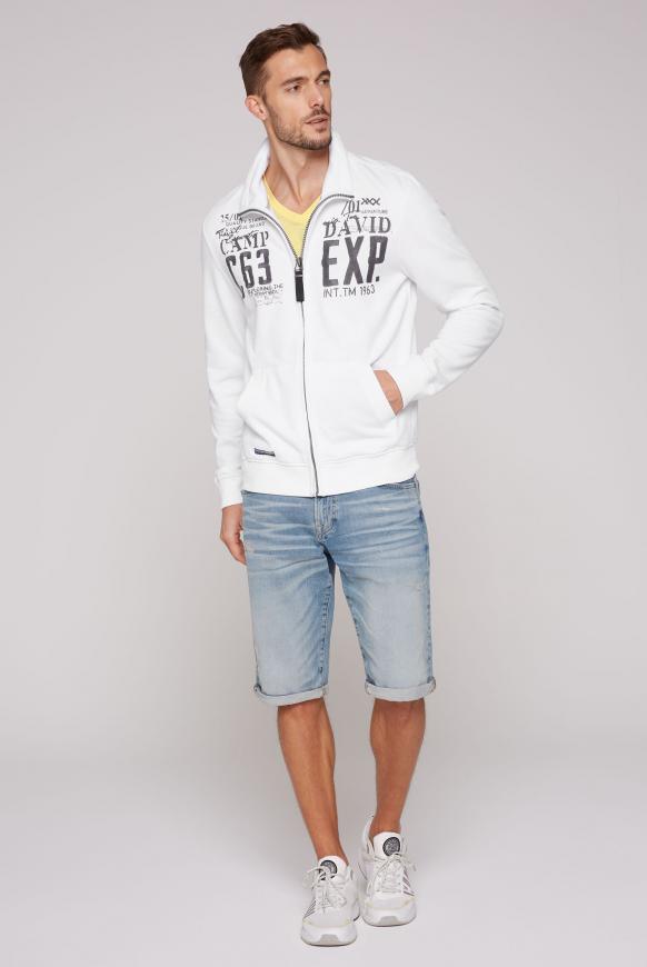 Sweatjacke mit Label-Applikationen