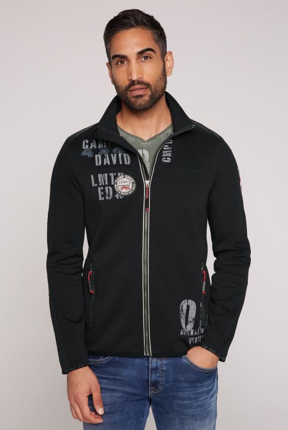 Sweatjacke mit Schulter-Patches und Artworks