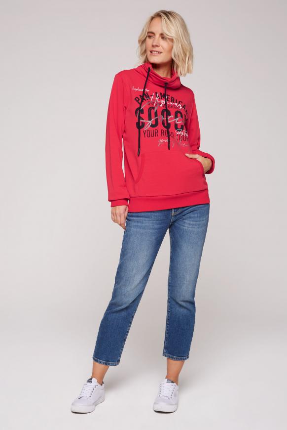 Sweatshirt mit hohem Kragen und Artwork