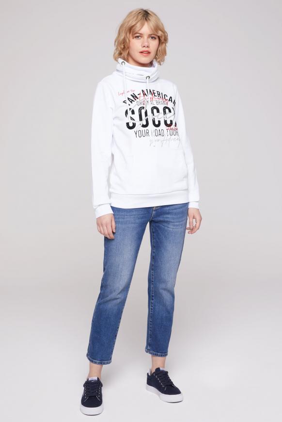 Sweatshirt mit hohem Kragen und Artwork