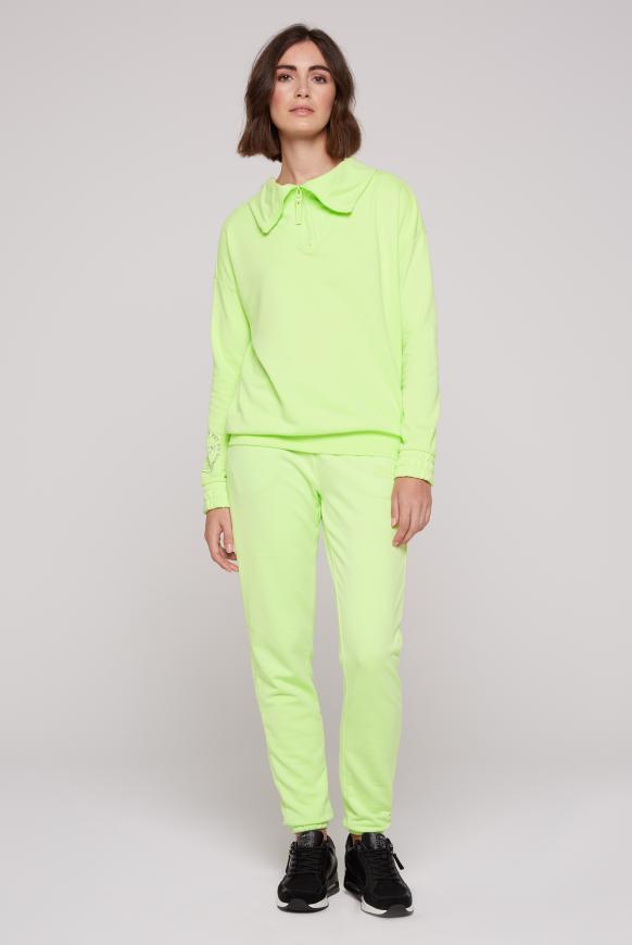 Sweatshirt mit hohem Kragen und Rücken-Print