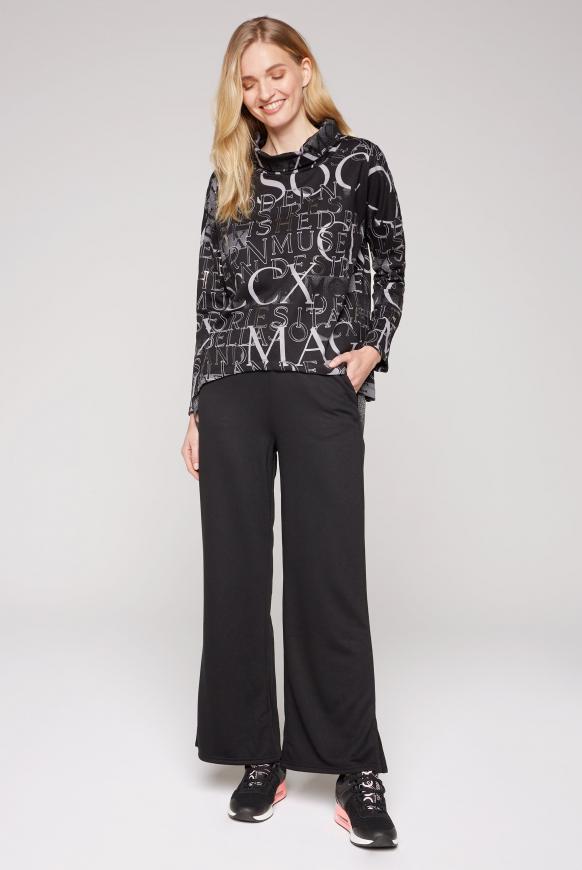 Sweatshirt mit Kragen und All Over Print